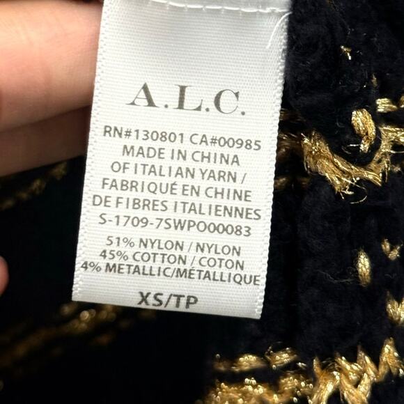 A.L.C Elisa‎ Metallic Stripe Turtleneck Sweater XS Worn on TV Bella Thorne - Picture 5 of 5